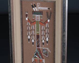 Navajo Sand Painting Yei Figure Native American
