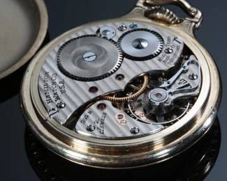 1946 Hamilton 992B Model 5 Pocket Watch 10k Gold Filled 21 Jewels 16s Bar Over Crown 
