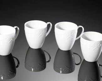 Lot of 4 Anna Weatherley Designs Simply Coffee Mugs White Mug
