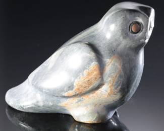 Edward E. Hofseth Inuit Eskimo Carved Owl Bird Soapstone Sculpture Signed 
