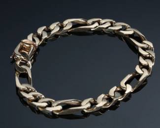 14k Gold Figaro Link Chain Bracelet 7.5in
