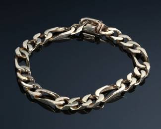 14k Gold Figaro Link Chain Bracelet 7.5in

