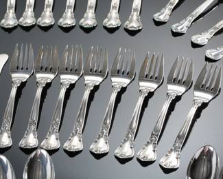 66pc Gorham Chantilly Sterling Silver Flatware Set Silverware 