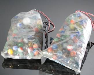 Lot of 2 Vintage Gladding-Vitro Marbles in Original Bags
