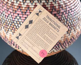 Traditional African Zulu Weave Basket Collector Quality 
