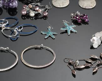 #3 Costume Jewelry Lot 20 Pairs of Earrings 
