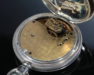 1886 AM Waltham Hillside Model 1884 Pocket Watch Coin Silver Case 14S 13 Jewel 
