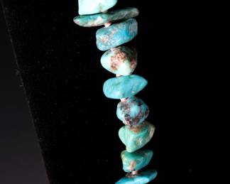 Vintage Chunky Natural Turquoise and Heishi Necklace Native American Jewelry 
