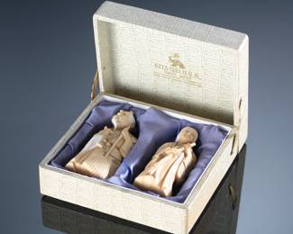 Antique Japanese Takasago Figures Kita Shoji KK Elephant Tusk Ivory
