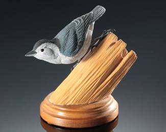 Artist Made Carved Wood Bird Sculpture Mike & Nancy Scherer
