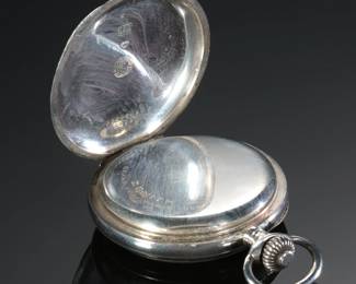 Antique Zenith Chronograph Pocket Watch 800 Silver Case Zenith Grand Prix Paris 1900
