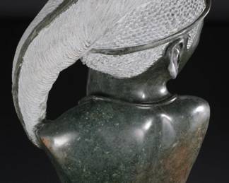 *Original* African Bust Sculpture Carved Stone Shona Sculpture #2  S. Nyakusengwa