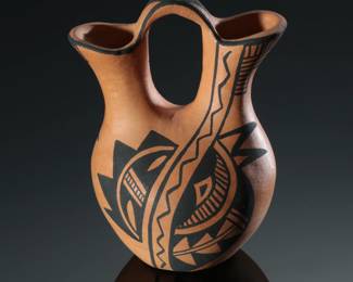 Reyes Madalena Jemez Pueblo Mini Wedding Vase Native American Pottery
