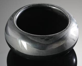 San Ildefonso Avanyu Serpent Pot Native American Pottery Florence Blackware
