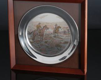 1974 Reed & Barton Toll Collector Charles M. Russell Collectors Plate Framed 
