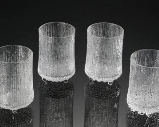 #3 Lot of 4 iittala Ultima Thule Footed Highball Glasses 
