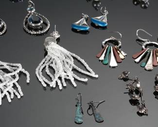 #6 Costume Jewelry Lot 20 Pairs of Earrings 
