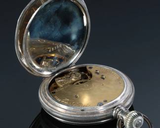 1886 AM Waltham Hillside Model 1884 Pocket Watch Coin Silver Case 14S 13 Jewel 
