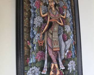 Original Balinese Textile Art Dancer Wayan Badiona
