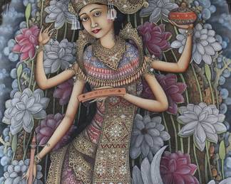Original Balinese Textile Art Dancer Wayan Badiona
