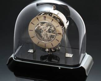 *Rare* 1930s Jean-Léon Reutter PO1 ATMOS Clock Nickel Plated Art Deco Brevets J.L. Reutter S.G.D.G. P01