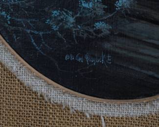 *Original* Art Ted Blaylock "Little Miss Red Shoes" Painting&nbsp;Native American Doll & Pottery 
