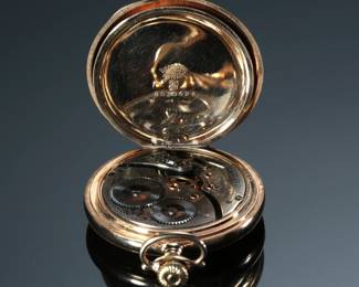 1919 Waltham 225 Model 1894 Pocket Watch Pink Dial Double Hunter Case
