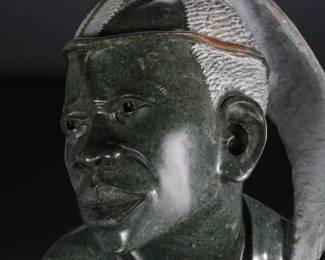 *Original* African Bust Sculpture Carved Stone Shona Sculpture #2  S. Nyakusengwa