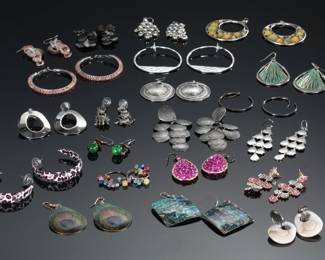 #4 Costume Jewelry Lot 20 Pairs of Earrings 
