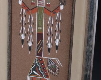 Navajo Sand Painting Yei Figure Native American
