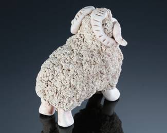 Studio Pottery Ram/Sheep Figure Clay
