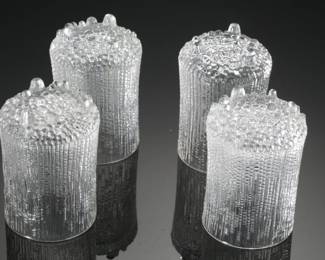 #5 Lot of 4 iittala Ultima Thule Footed Highball Glasses 
