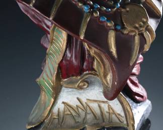 AS-iS Vintage Hiawatha Tobacco Chalkware Bust Cigar Store Indian Advertising 
