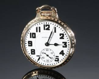 1946 Hamilton 992B Model 5 Pocket Watch 10k Gold Filled 21 Jewels 16s Bar Over Crown 
