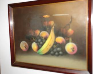 GEORGE THOMPSON HOBBS (American, 1846-1929) Banana fruit still life Pastel on paper