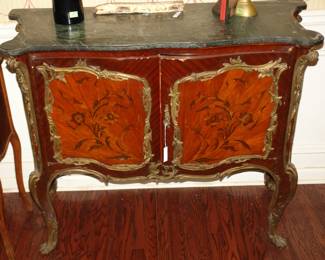French - Louis XVI Ormolu Mounted Marble Top Cabinet