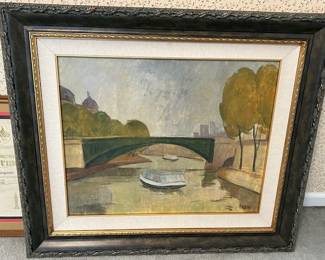 RUDOLF SCHMIDT (German, b. 1930) River Seine, 2003 Oil on canvas - Painting size 22" H x 28" W