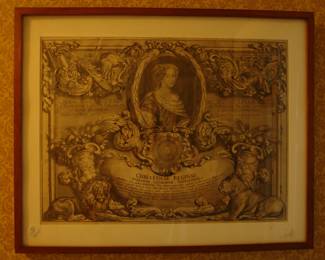 PETRUS AQUILA (Italian, 1624-1692) After RAPHAEL SANZIO (Italian, 1483–1520) Portrait of Queen Christina of Sweden, second half of 17th century From Rapahel’s Bible Engraving on paper - 12.5" H  x 17" W