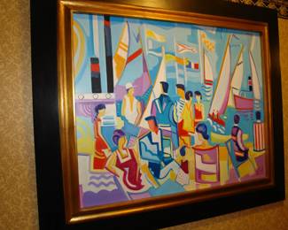 JEAN CLAUDE PICOT (French, 1933-2020) Beach in Houlgate - Oil on canvas - 18.5" H x 23.5" W