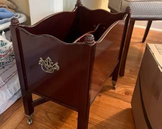 Vintage Bombay Mahogany Chippendale Magazine Book Rack
