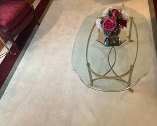 Glass/Brass Coffee Table 