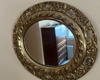 Vintage Oval Carved Bevelled Mirror