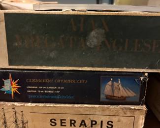 Vintage Ship Model Kits Serapis, Corsaire Americain, Aiax