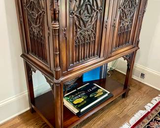Beautiful gothic vintage cabinet, perfect bar or storage in public rooms