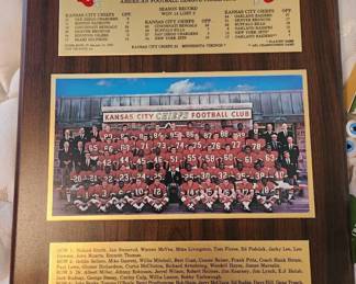 1969 Kansas City Chief's plaque
