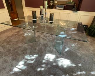 Glass dining table