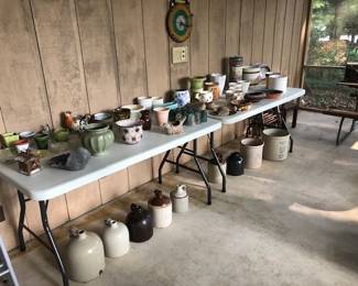Lots of vintage planters, crocks