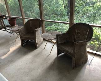 Vintage wicker chairs and tables