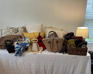 Collection of Women's Handbags, Scarves & Pillows