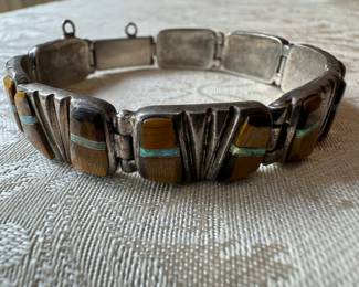 Sterling Silver & Tiger Eye Bracelet